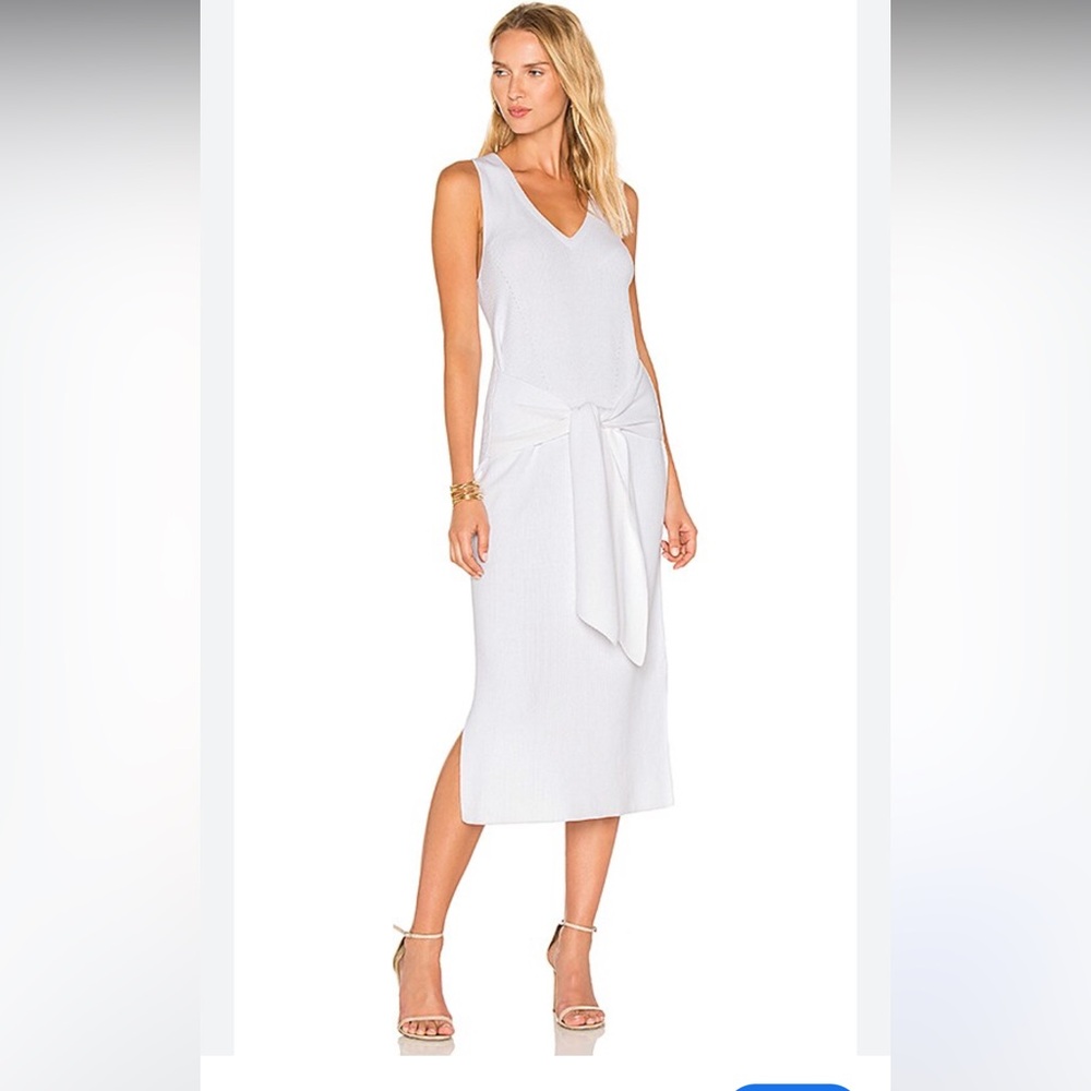 Rag & Bone Elegant sleeveless tie-front Michelle Sweater Dress in White